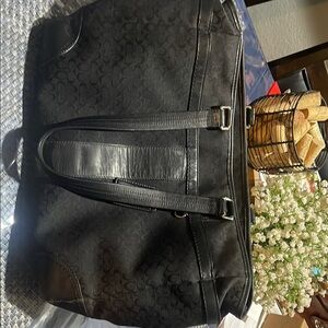 Coach Monogram Transatlantic Signature Black Teavel Bag